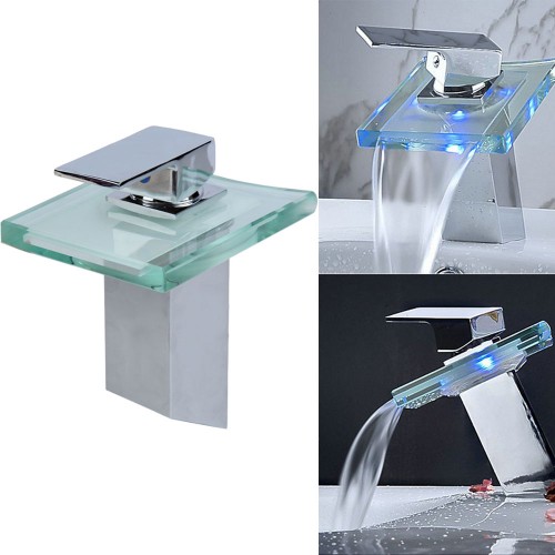 Waterfall Battery Chrome Bathroom Basin Sink Tap