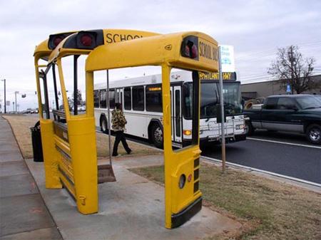 Old Bus Used For Bus Stop