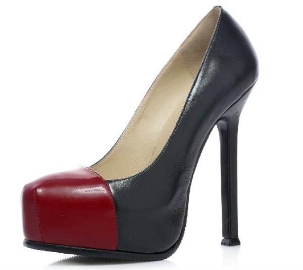 Rate This Dark Grey & Red Stiletto Shoe