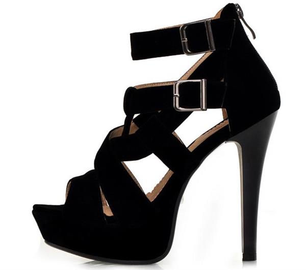 Black Straps High Heel Shoes