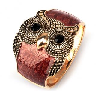 Antique Gold Tone Owl Bracelet