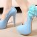   Light Blue Flower High Heel Shoes